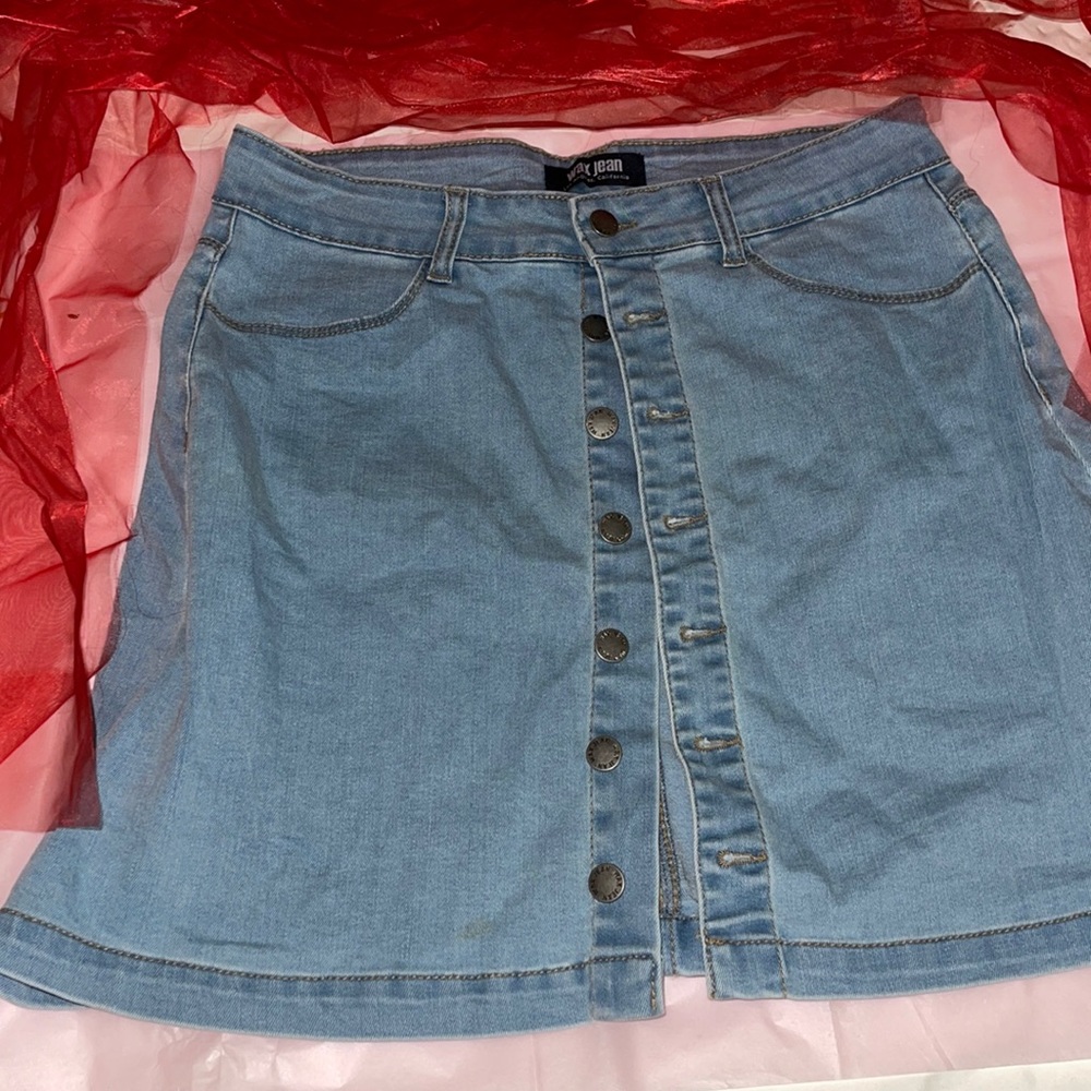 Demin Button Skirt